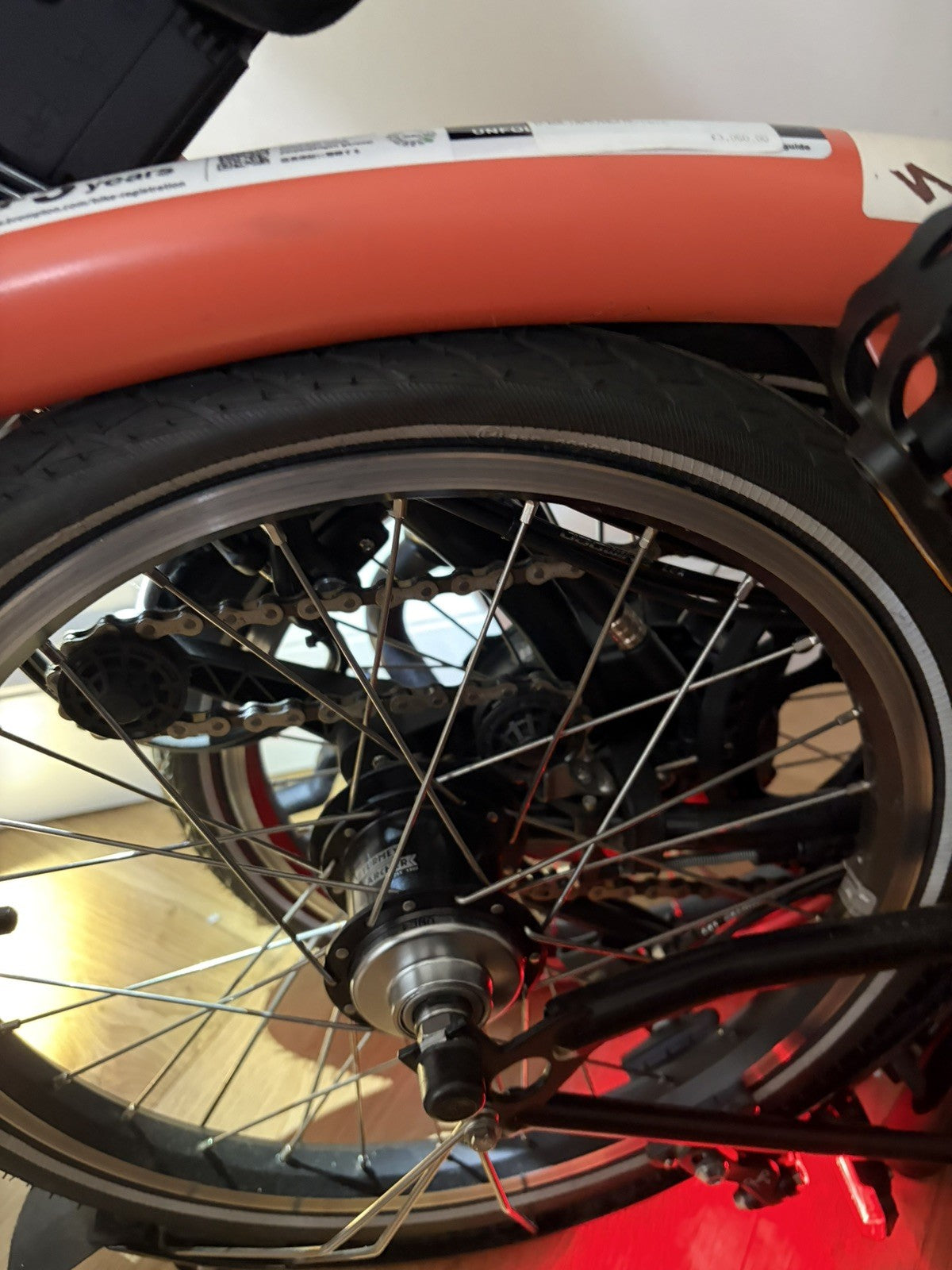 Brompton Electric C Line 6 Speed Folding Bike 2023 - Coral Orange - RRP £3060