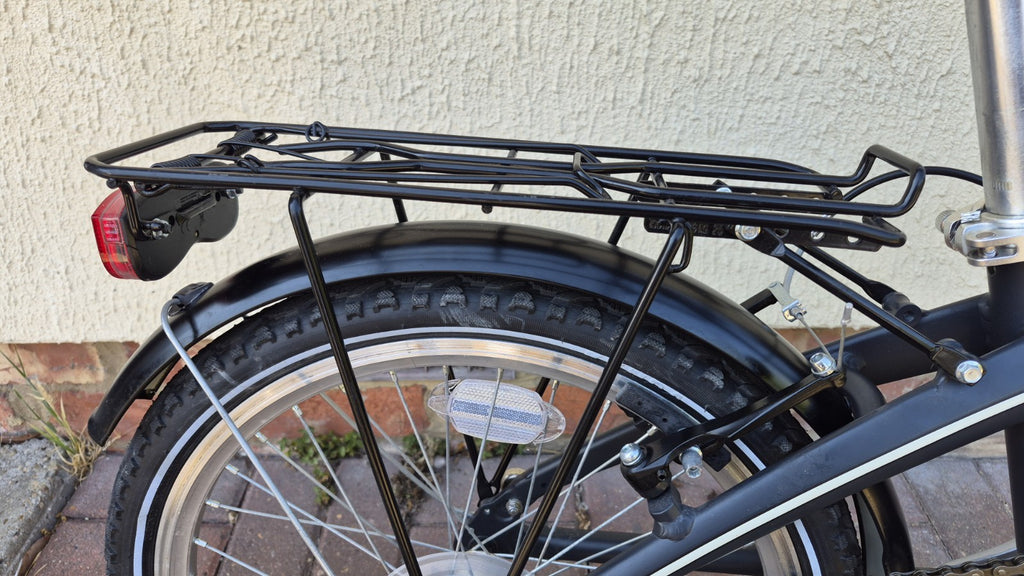 Denver ORUS 001 Folding Bike 20in Wheels 7 Speed Black/Silver Rack Lights