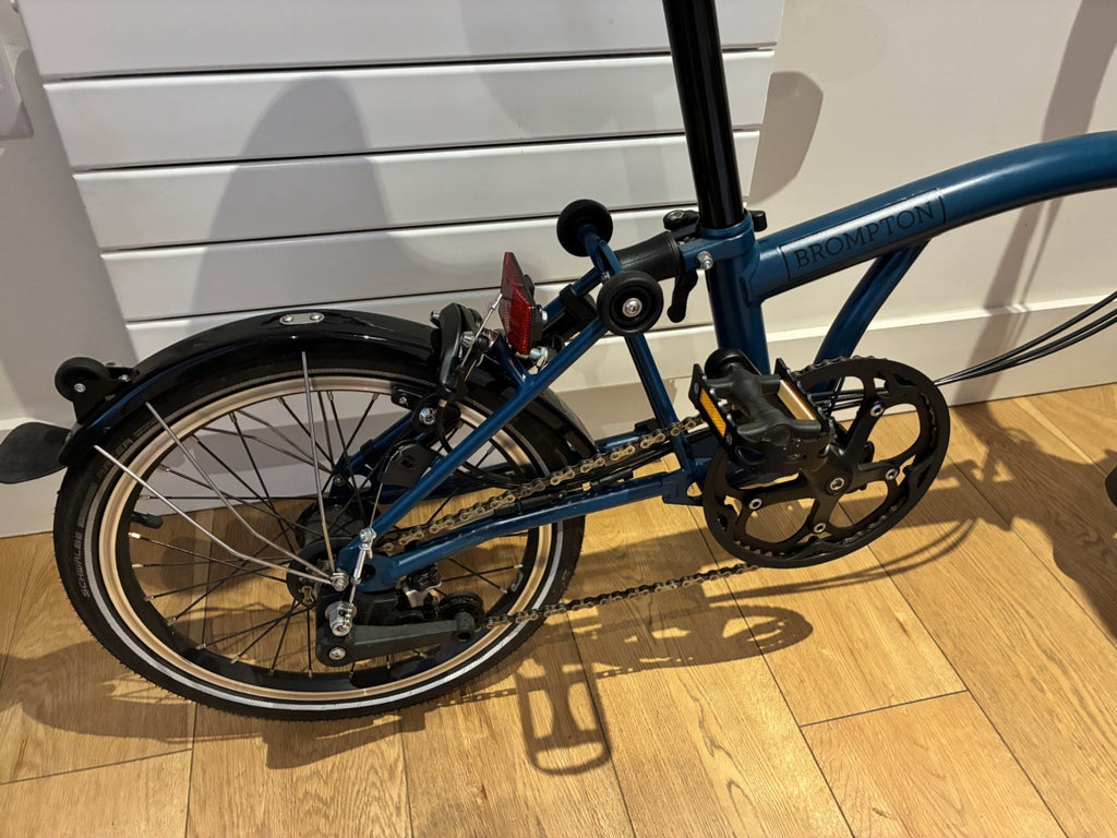 Brompton C Line Explore 6 Speed Low Bar 2024 Folding Bike - Ocean Blue