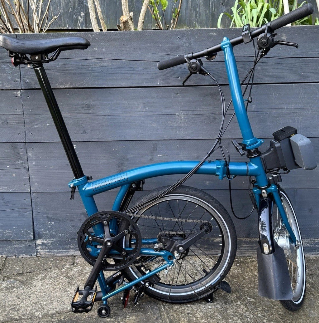 2023 Brompton C Line 6 Speed Urban Folding bicycle in Ocean Blue + Swytch E Kit