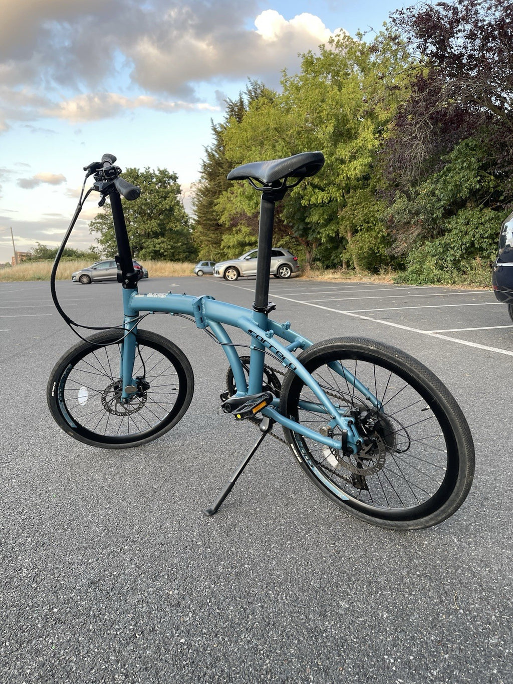 Carrera Intercity Disc 8-Speed Folding Bike.  Edition Matte Teal Blue 20inch