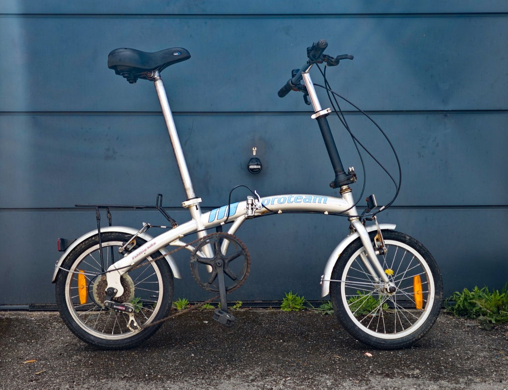 Proteam Folding Bike   6 shimano  gears  16' wheels' bicycle  fold up v-brakes