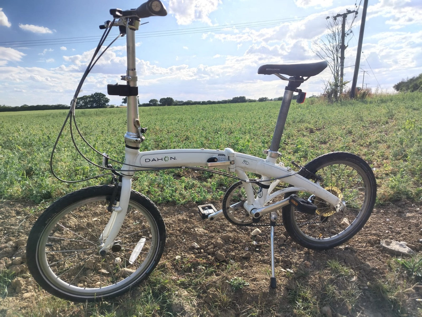 Dahon Mu P8 Folding Bike Cycle White Aluminium Frame 8 Speed 20" Wheel Serviced