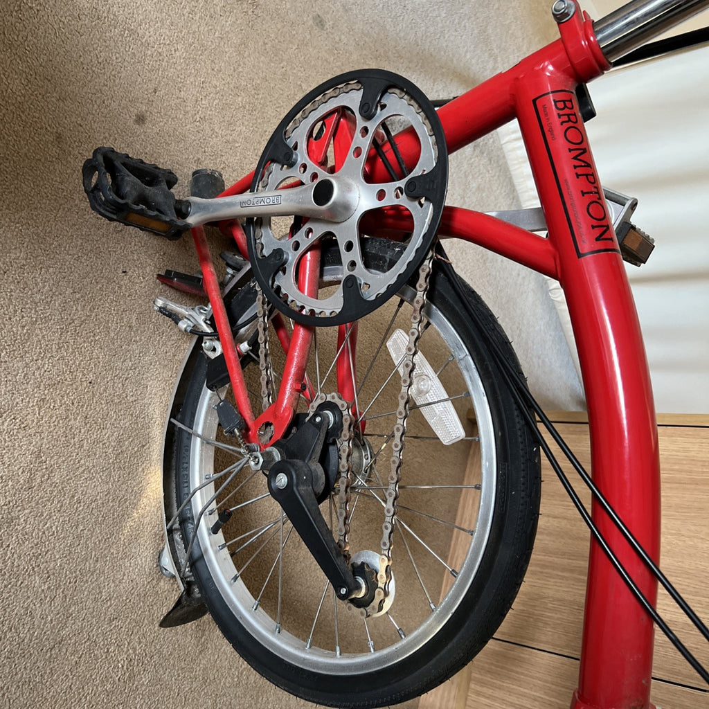 Brompton Bike Red.  Model L3.   Year 2004.  Poor Condition .