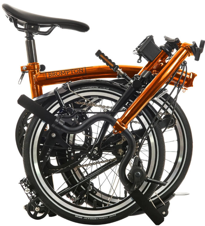 Brompton P Line Urban Folding Bike in Flame Lacquer