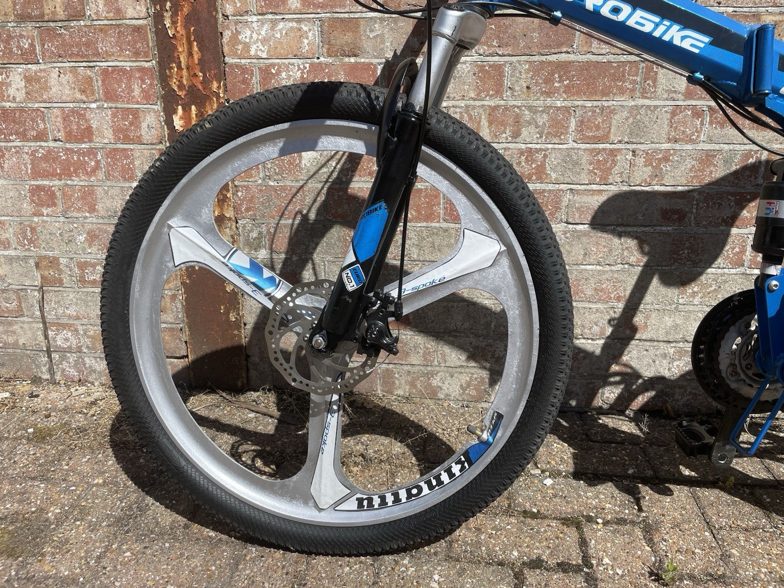 EUROBIKE G4 Folding Full Suspension Mountain Bike 26in Disc Brakes Blue