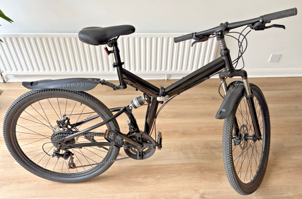 GDSKR 26” Adult Folding Mountain Bike. Full Suspension Disk Brakes 21 gears
