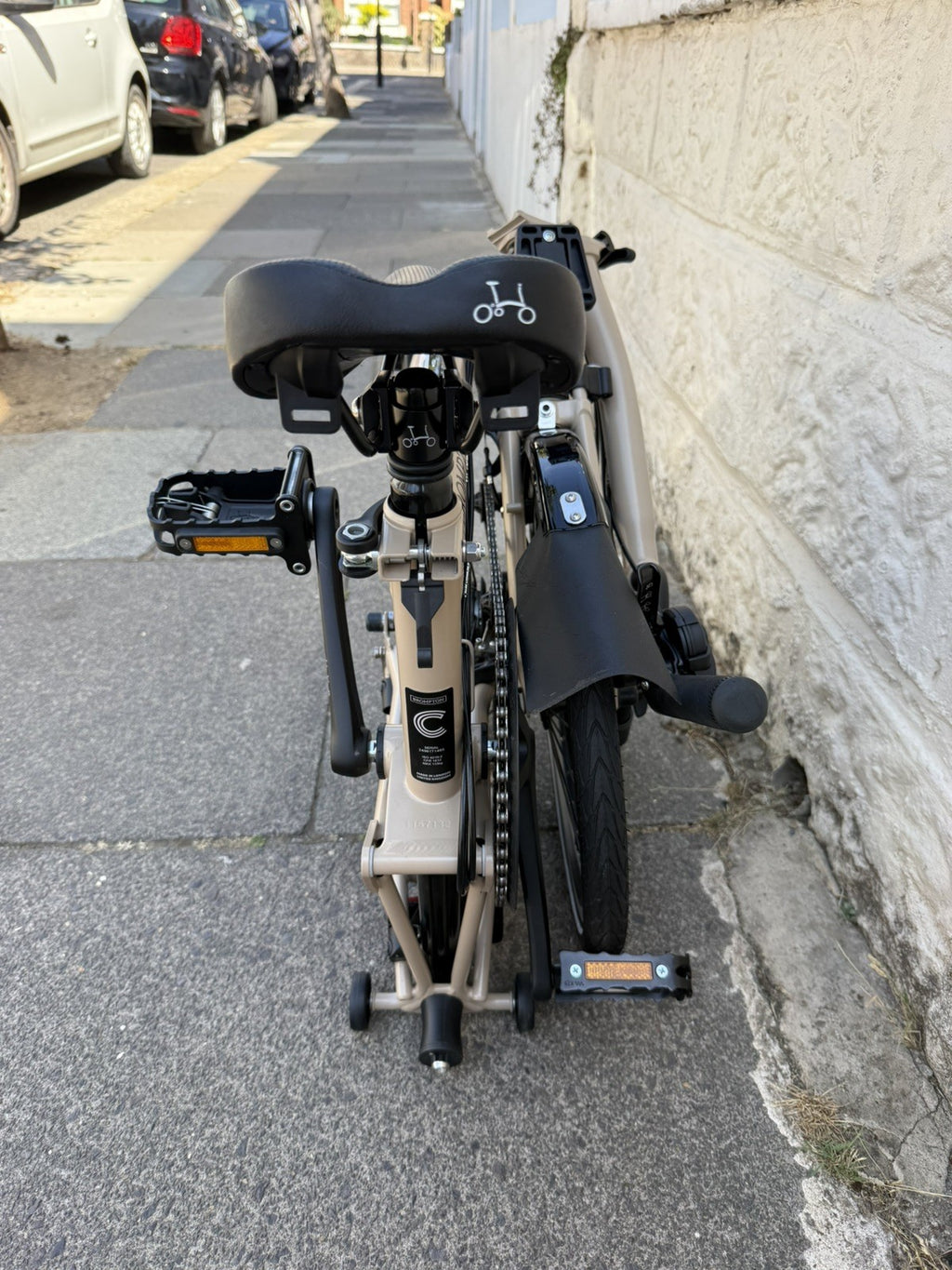 Brompton C Line Explore 2024 Folding Bike 6-Speed, Mid-Bar (Colour: Dune Sand)
