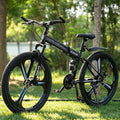 27.5'' Foldable Mountain Bike 21 Speed Full Suspension Bicycle Adult Cycle Blue