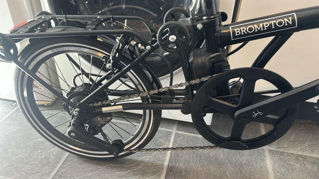 Brompton C Line 6 Speed Folding Bike 16in, Black, Rear Rack, Mudguards