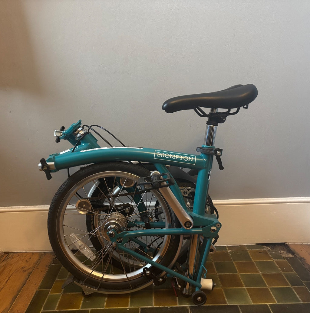 Brompton blue B75 folding bike excellent condition