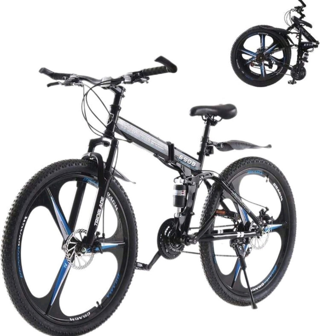 24"-27.5"Folding Mountain Bike 21Speed Full Suspension Bicycle For Men WomenGift