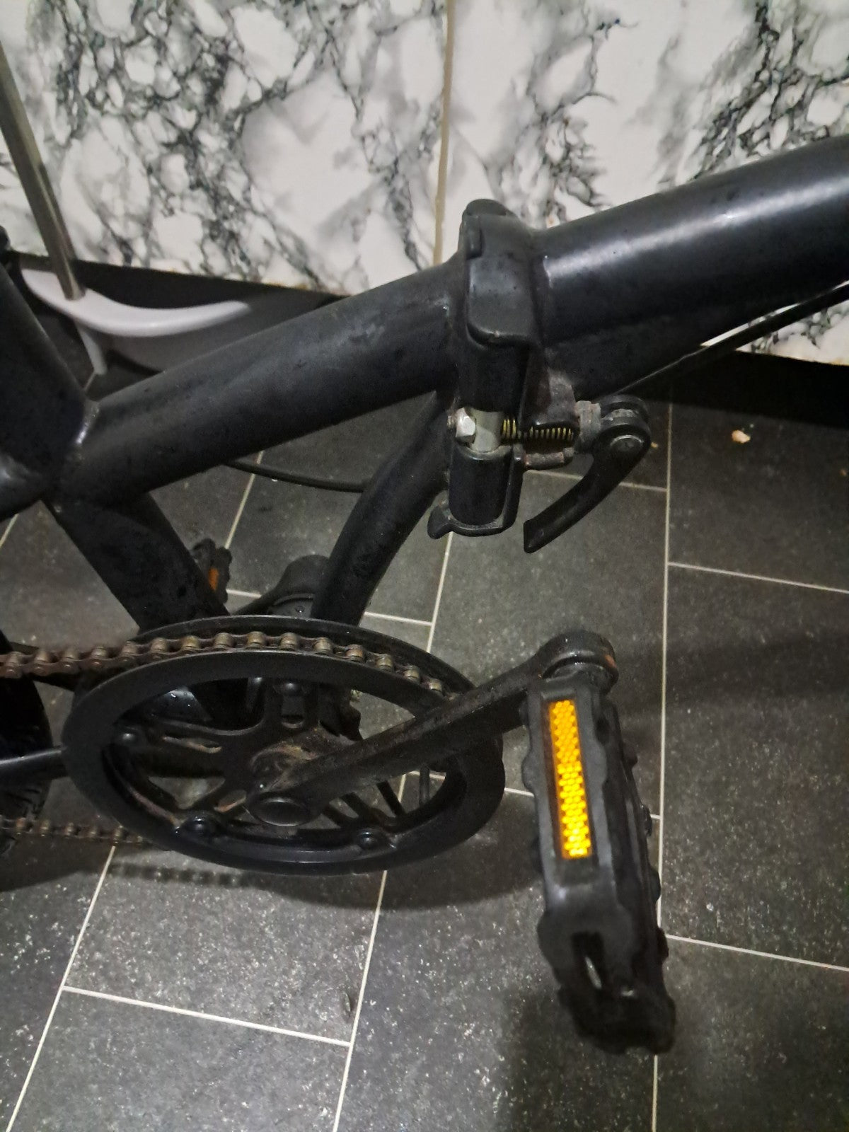 20'' Black Lightweight Folding Bike Single Speed