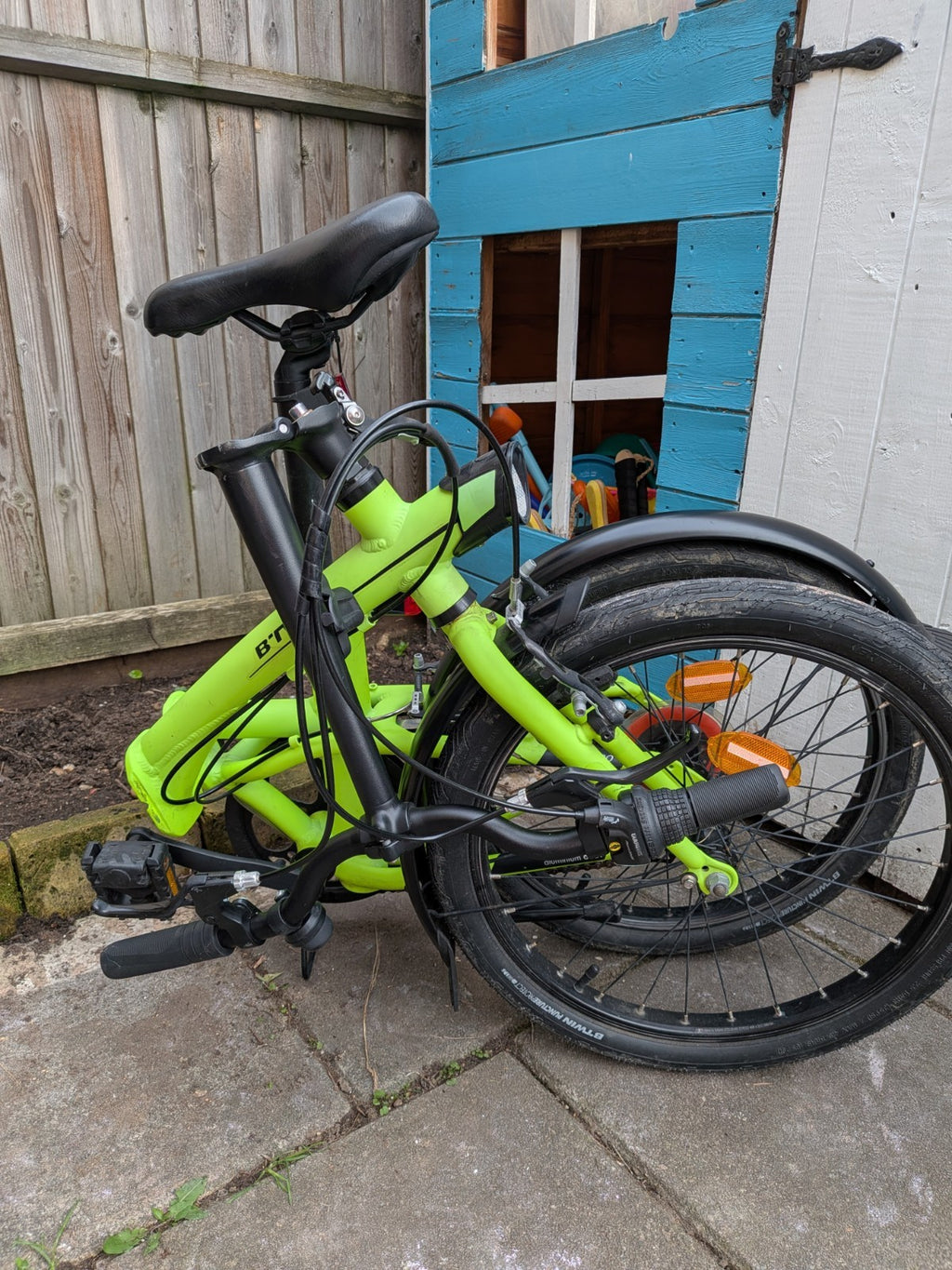 BTWIN Tilt 500 Neon Yellow 7 Speed Decathlon Folding Bike Great Condition Ch65