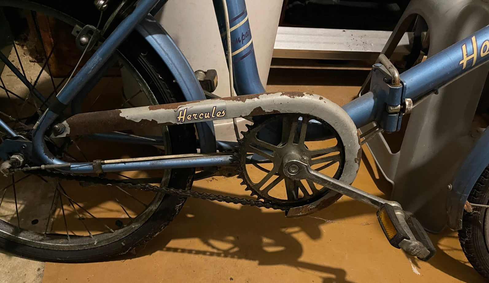 Folding Bicycle - Raleigh Compact Hercules Light Blue Original Retro Vintage