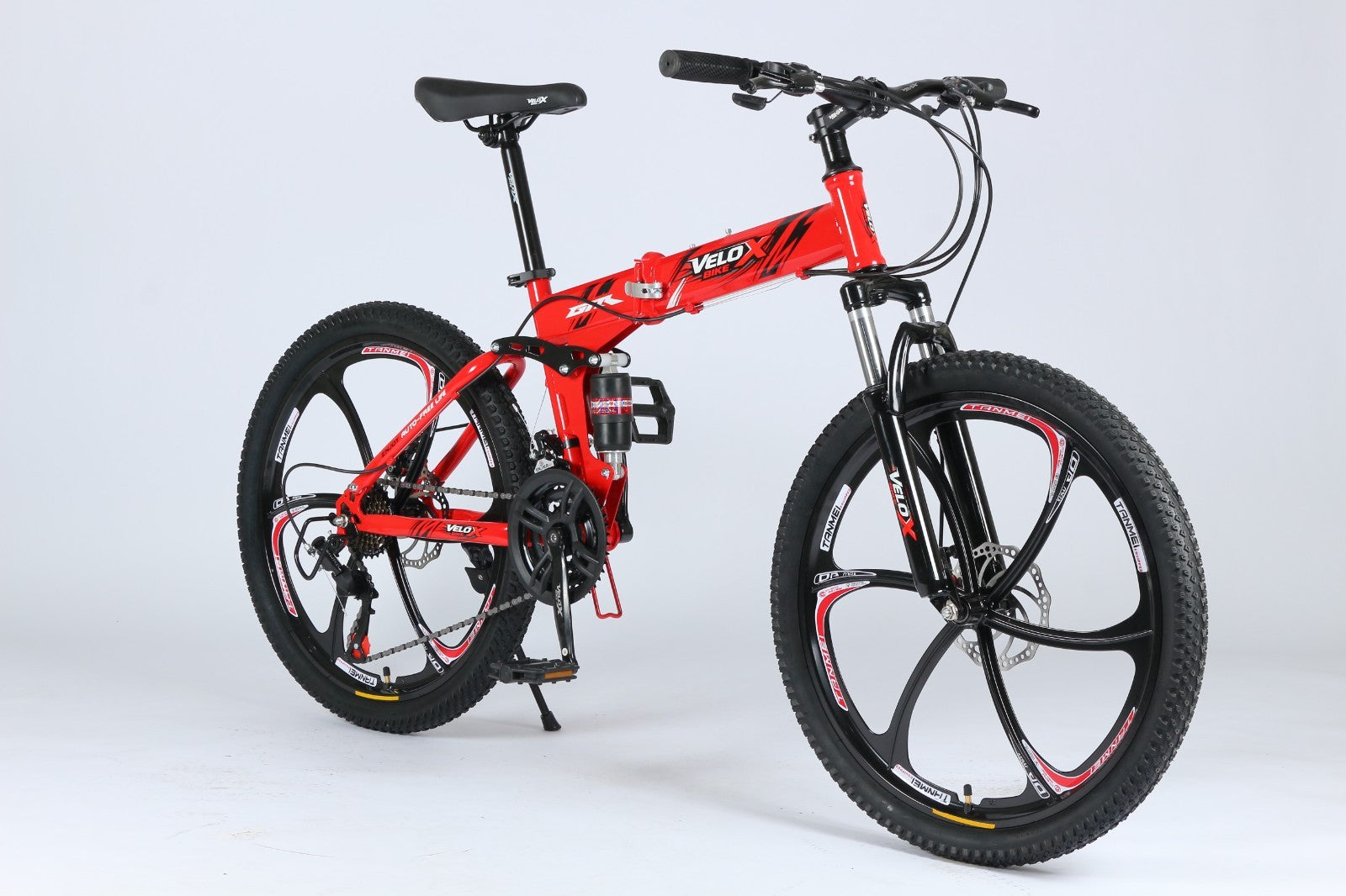 24"/26" Folding Mountain Bike – Full Suspension, Disc Brakes, Lightweight Frame