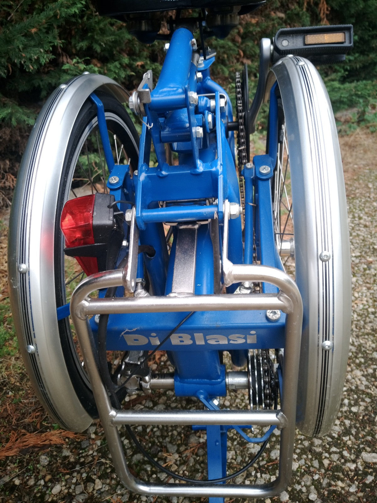 Three wheel folding bike.Di Blasi R32 Folding Tricycle. Lovely blue.High Quality