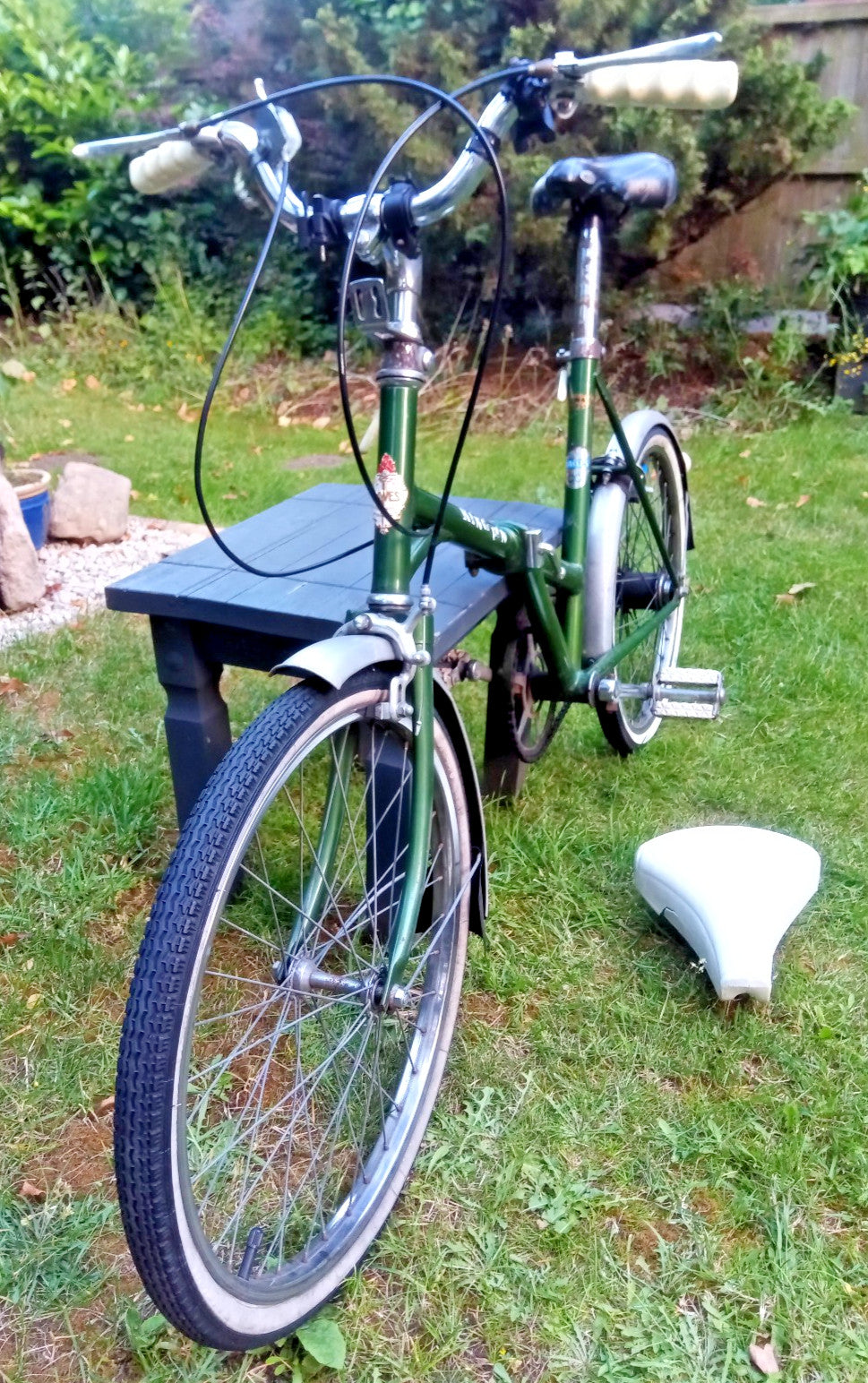 VINTAGE 1970s GREEN DAWES KINGPIN FOLDING BIKE BICYCLE STURMEY ARCHER 3 SPEED
