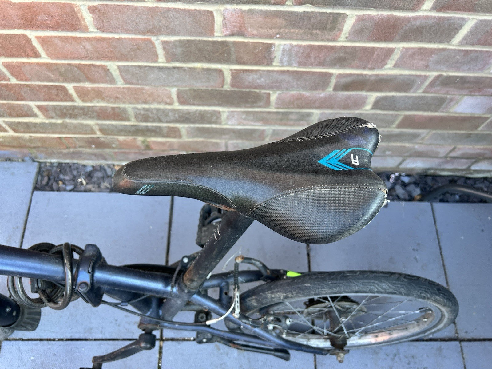 B’TWIN 20in Folding Bike Black/Green Mudguards V-Brakes 20" Frame Unisex