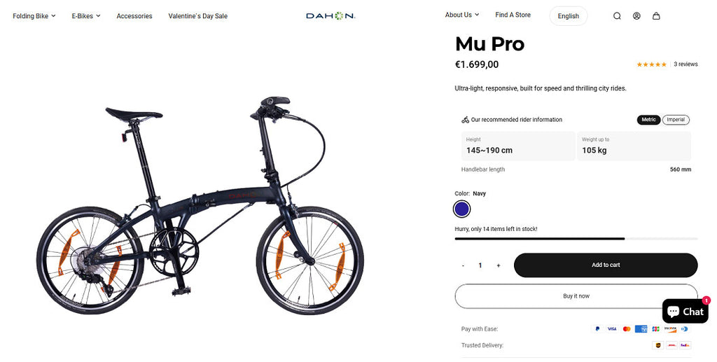 DAHON FOLING BIKE. VERY LIGHT, WITH CARRY BAG - Like Brompton