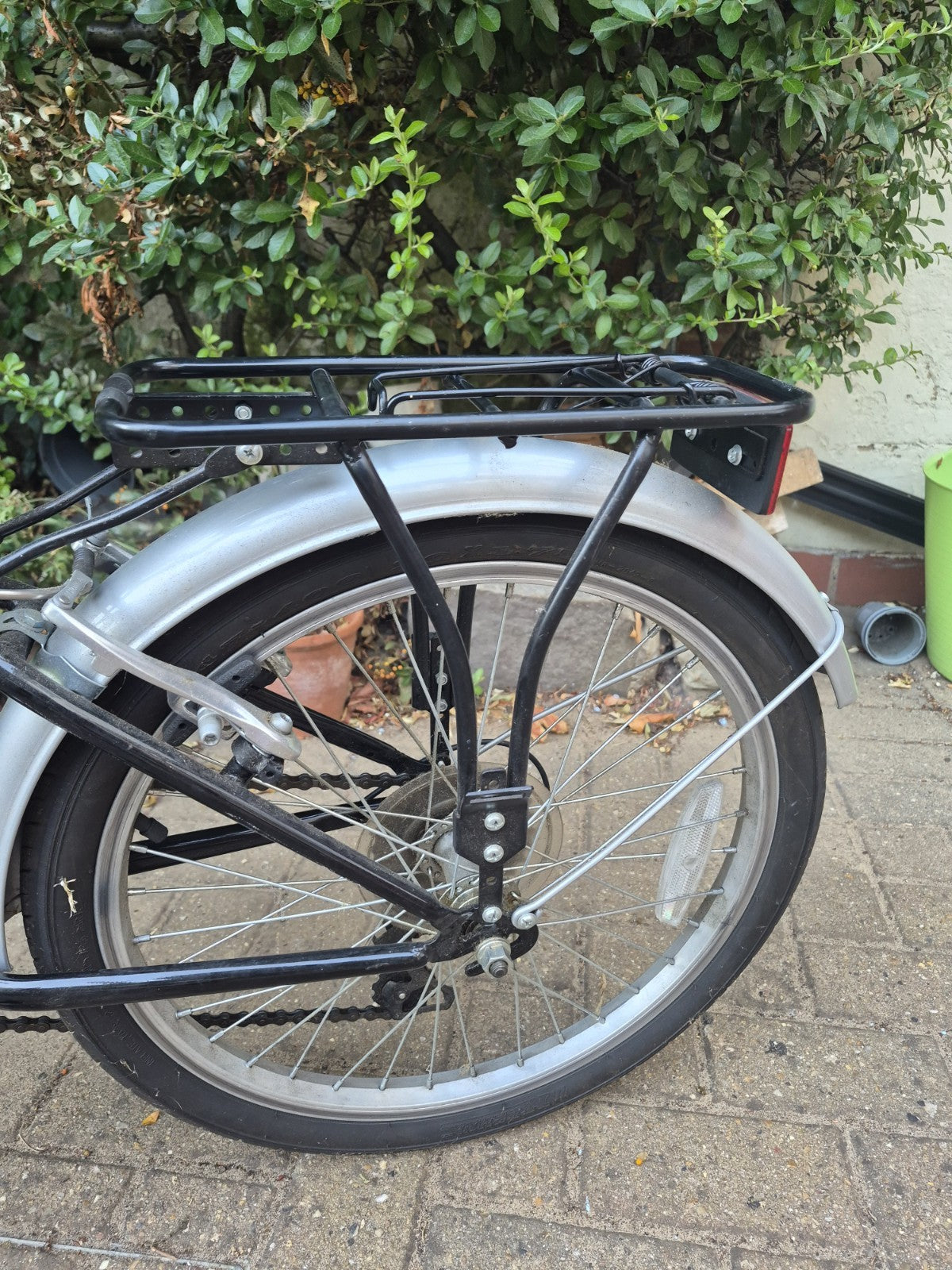 Kingston Folding Bike Black/Silver Steel Flat Bar, Rack, Mudguards, Kickstand