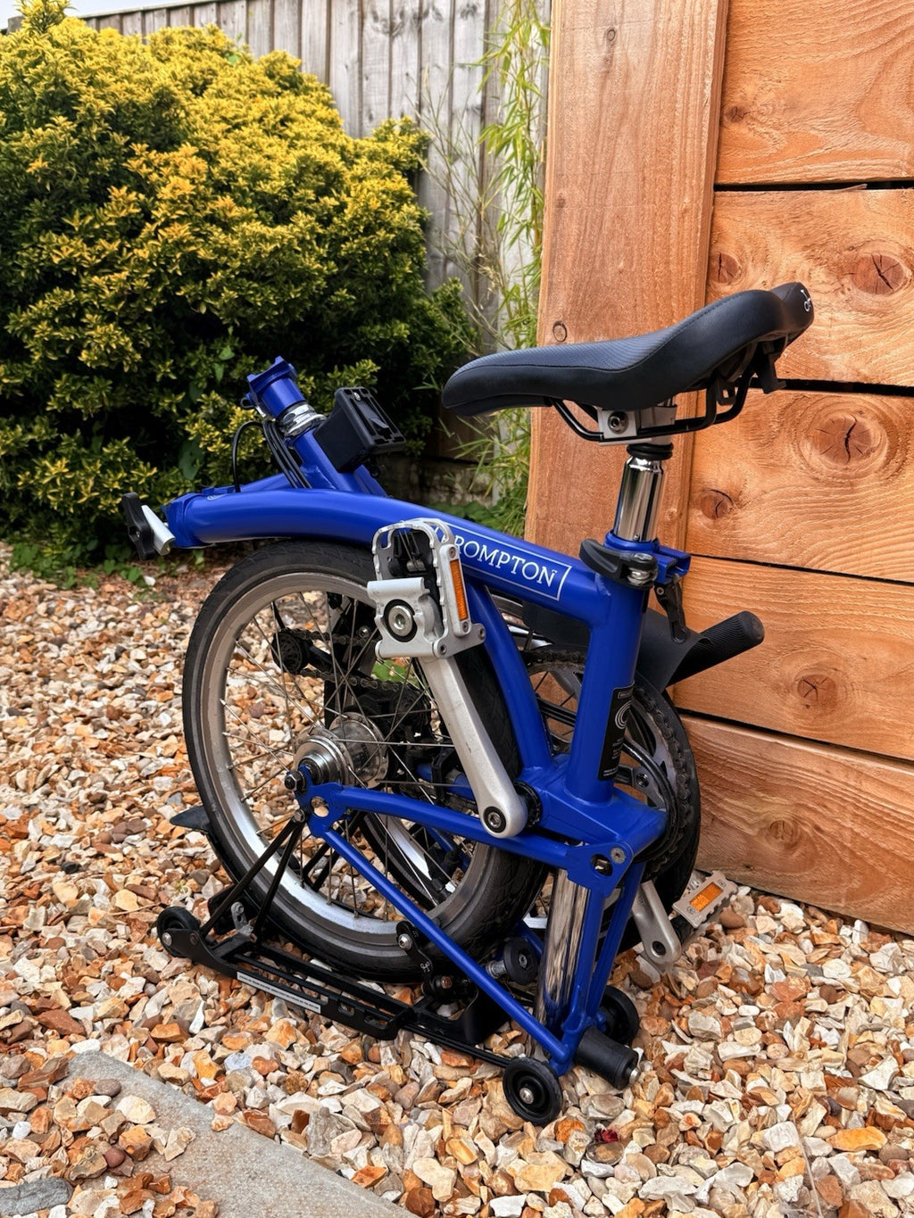 Brompton C Line 16in Blue Folding Bike, Mudguards, Rear Rack, Reflectors