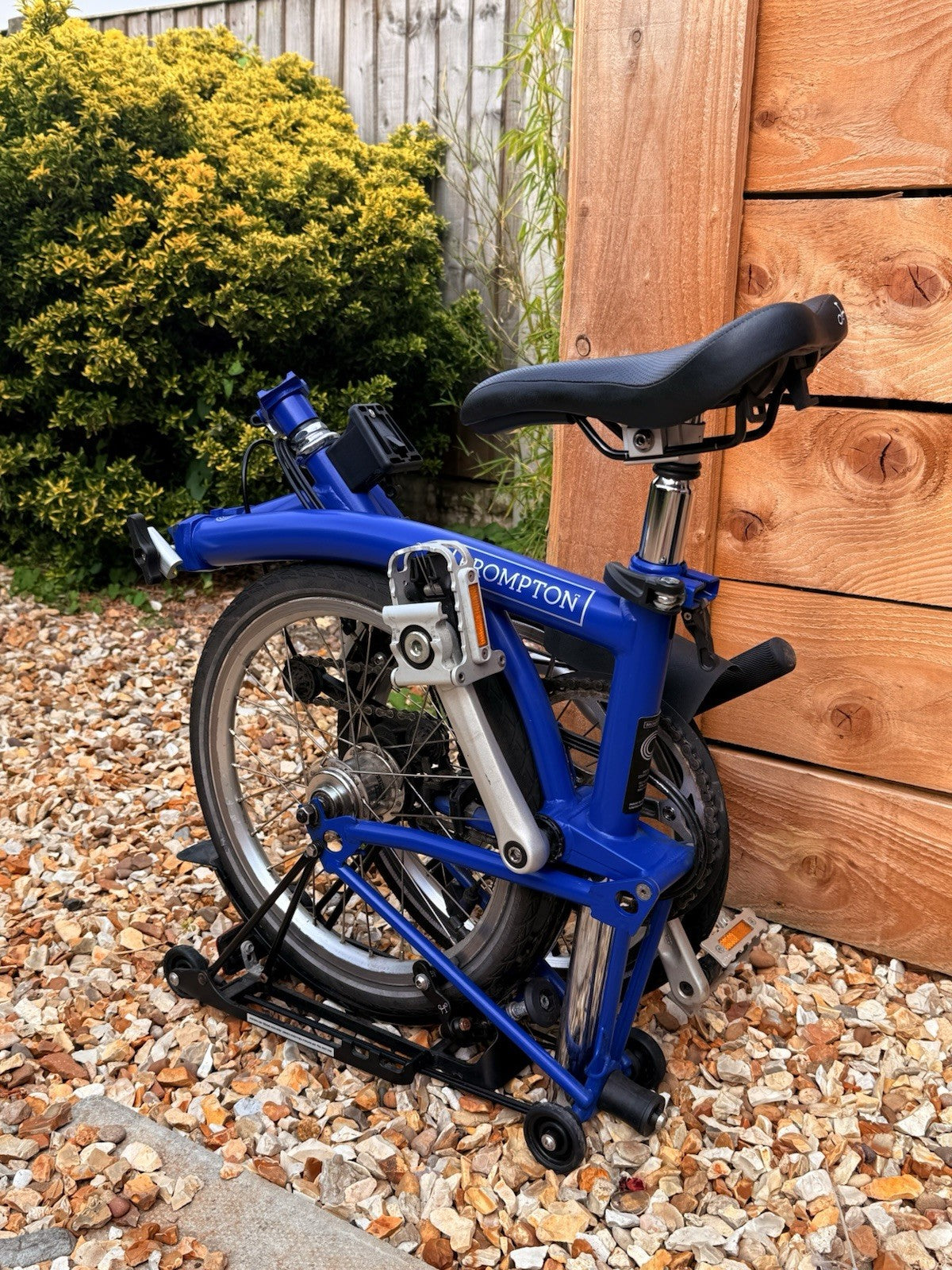Brompton C Line 16in Blue Folding Bike, Mudguards, Rear Rack, Reflectors