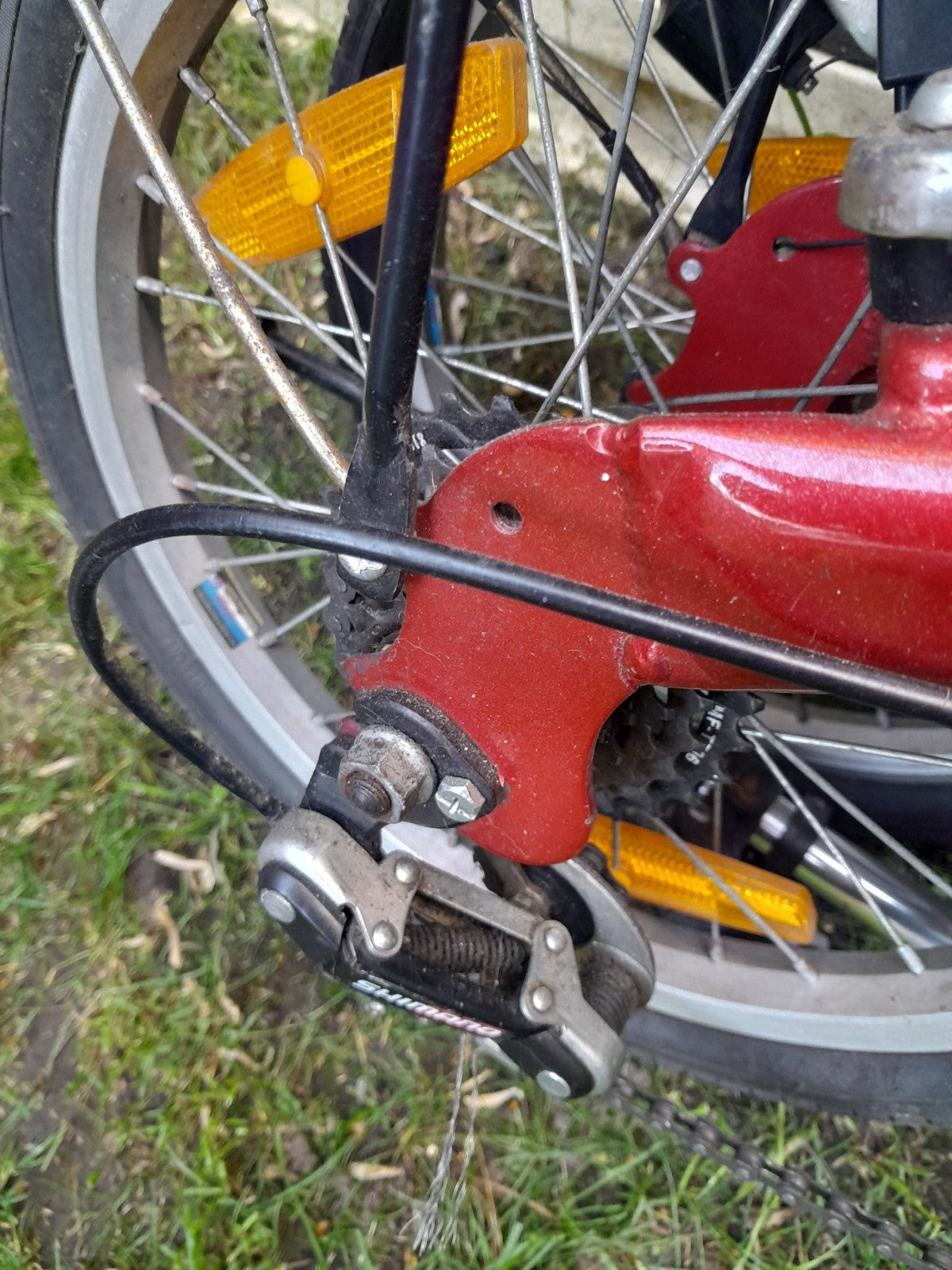 fRed fold up bike used condition
