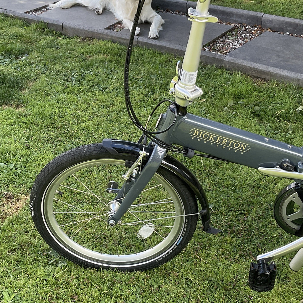 Bickerton Argent 1707 Folding Bike 16in Grey with Mudguards Rear Rack