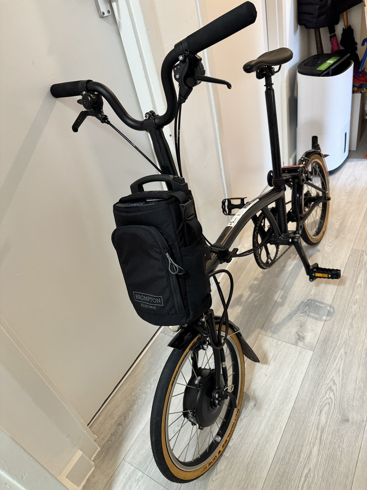 Brompton Electric P Line Urban Mid Handle Bar Folding    Midnight Bike - Black