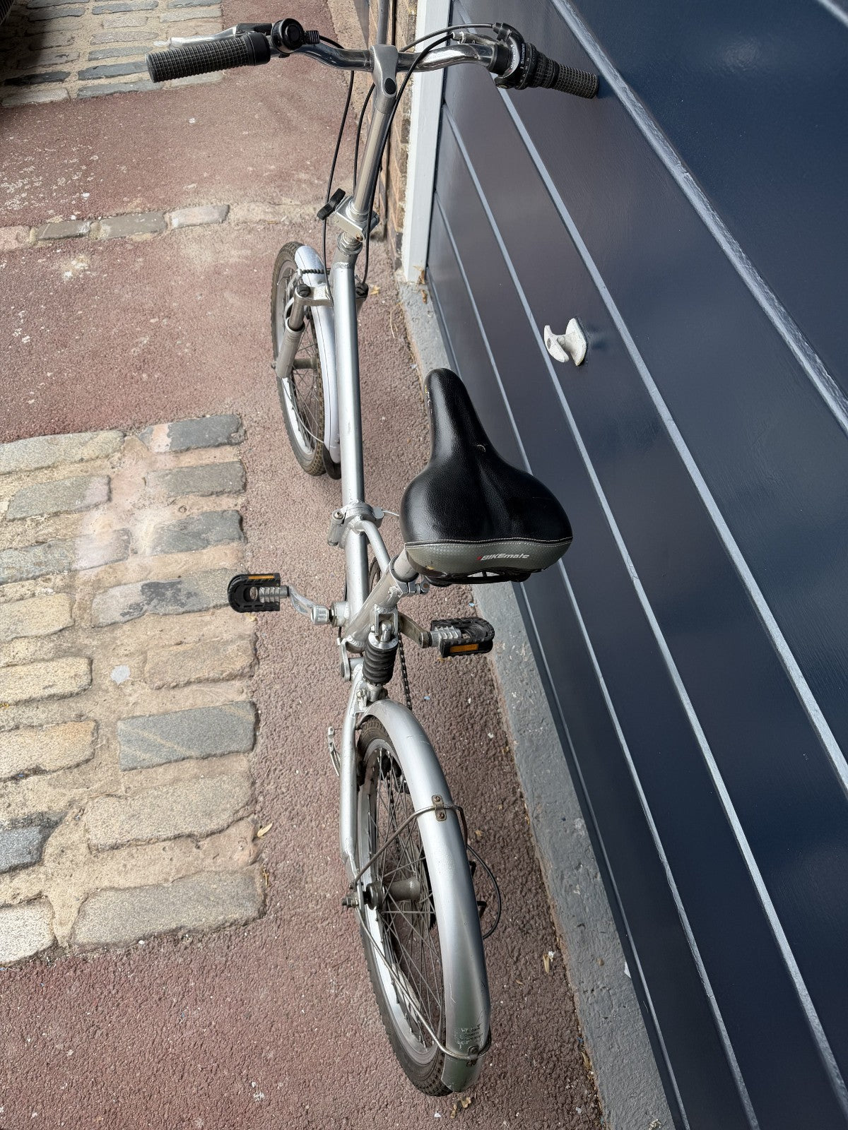 Vintage Silver Aluminium Folding Bike 6 Speed Grip Shifter