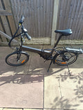 Oxylane 20in Folding Bike Grey/Black, Rack Mudguards Kickstand Reflectors