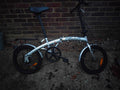 Folding Bike 20in Flat Bar Silver/Black Adjustable Seat Rear Rack Reflectors