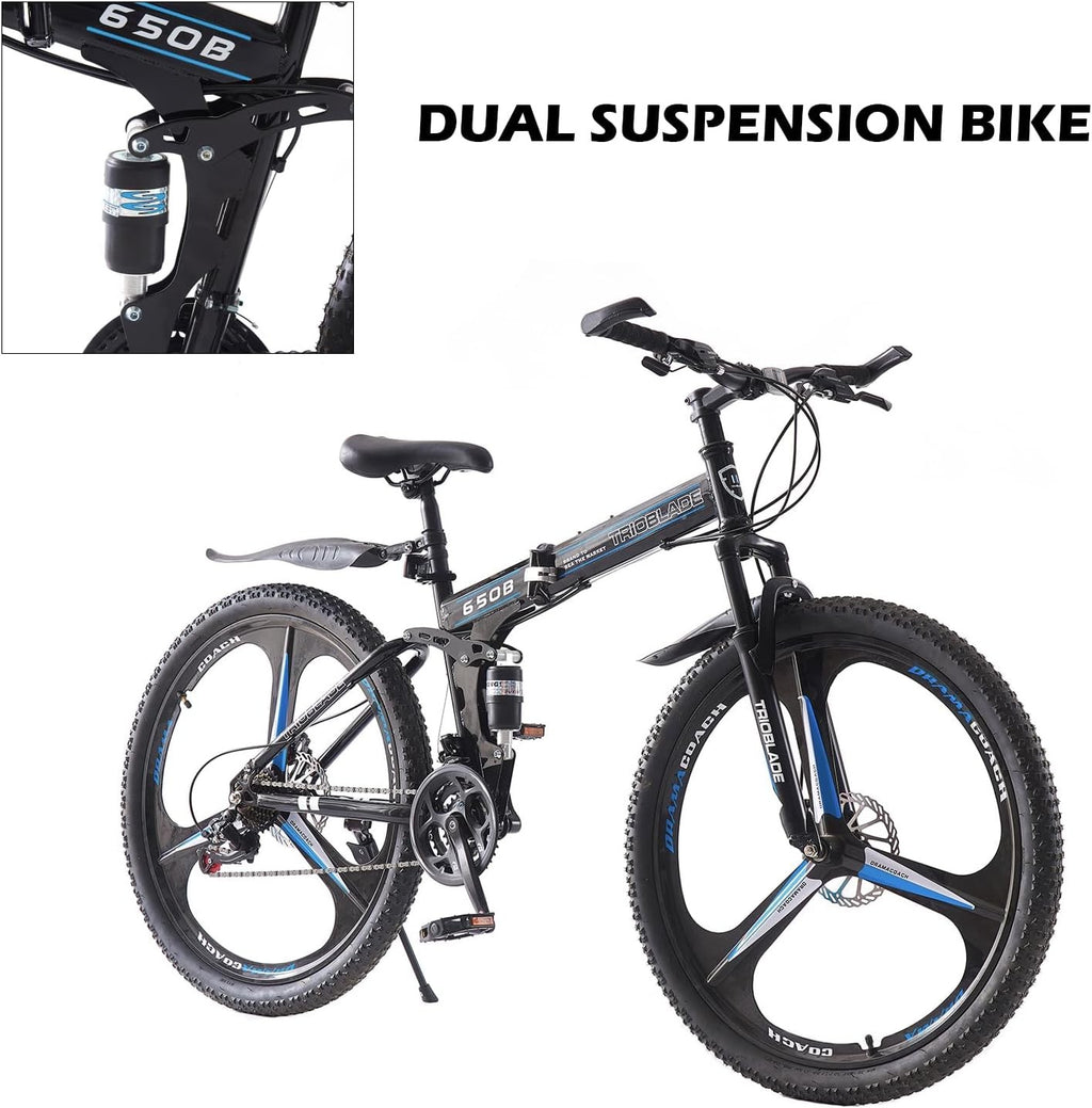 27.5 Inch Adult Bike 21 Speed Mountain Bike Folding Bicycle Full Suspension Bike