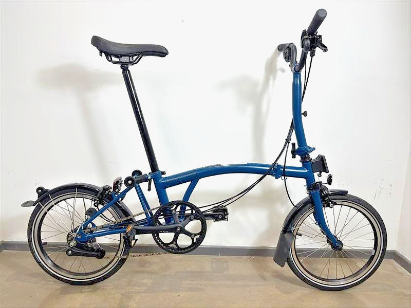 Brompton C Line 6 Speed 2024 Mid Handlebar Folding Bike - Ocean Blue