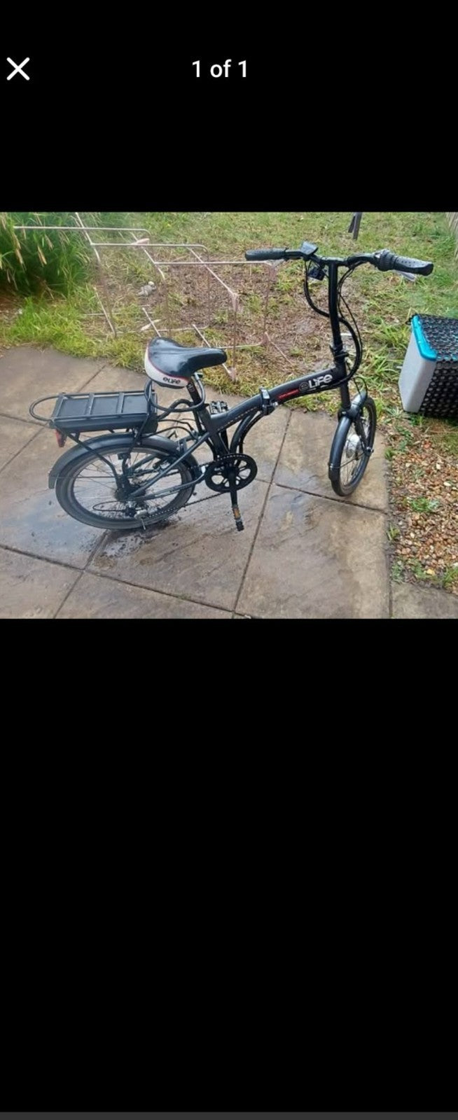 eLIFE Folding Bike 20 in Black Flat Bar with Rear Rack & Mudguards