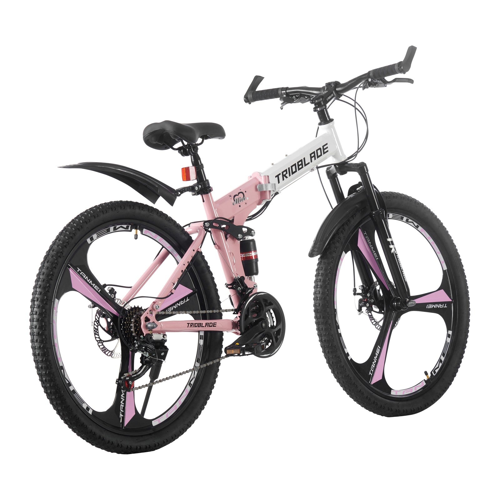 26 inch Foldable Mountain Bike 21 Speed Transmission System Adult Bike Pink