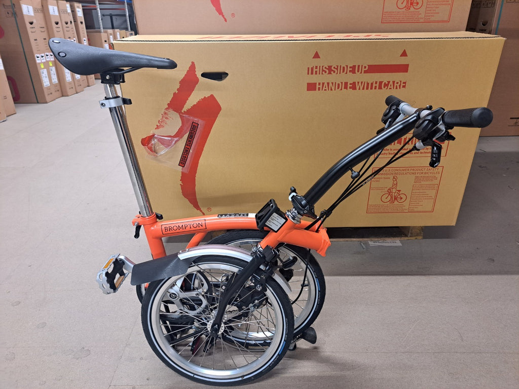 Brompton C-Line Explore Low bar Folding Bike Fire Coral