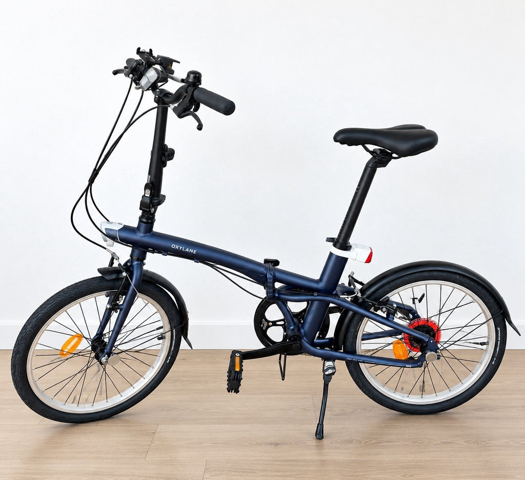 B'TWIN 500 20in Aluminium Folding Bike 7-Speed Dark Blue - Excellent Condition