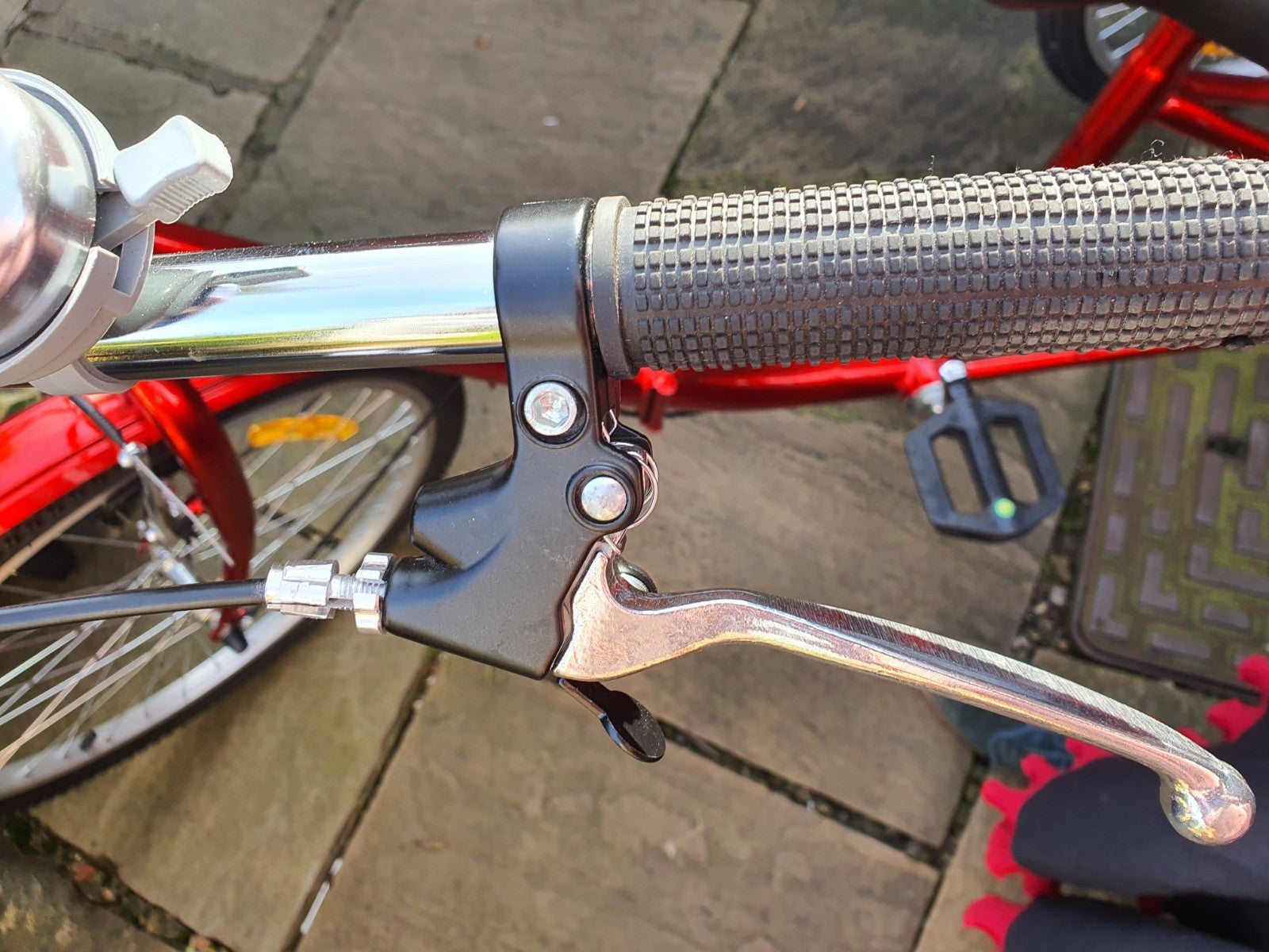Brand NEW NEVER RIDDEN Adult RED Folding Tricycle. Basket & 7 Derailleur Gears.