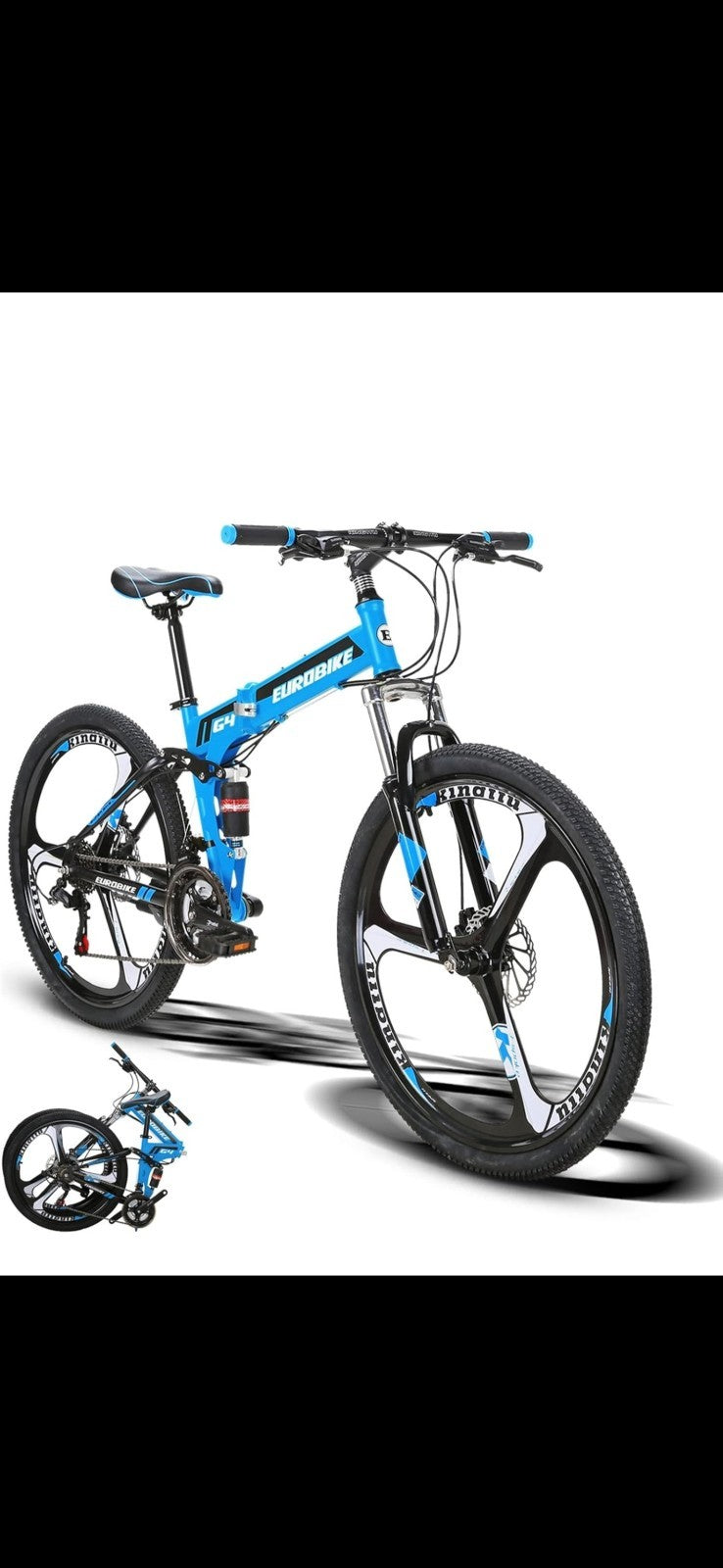 Foldable MOUNTAIN BICYCLE Eurobike BLUE G4 26" 21-speed
