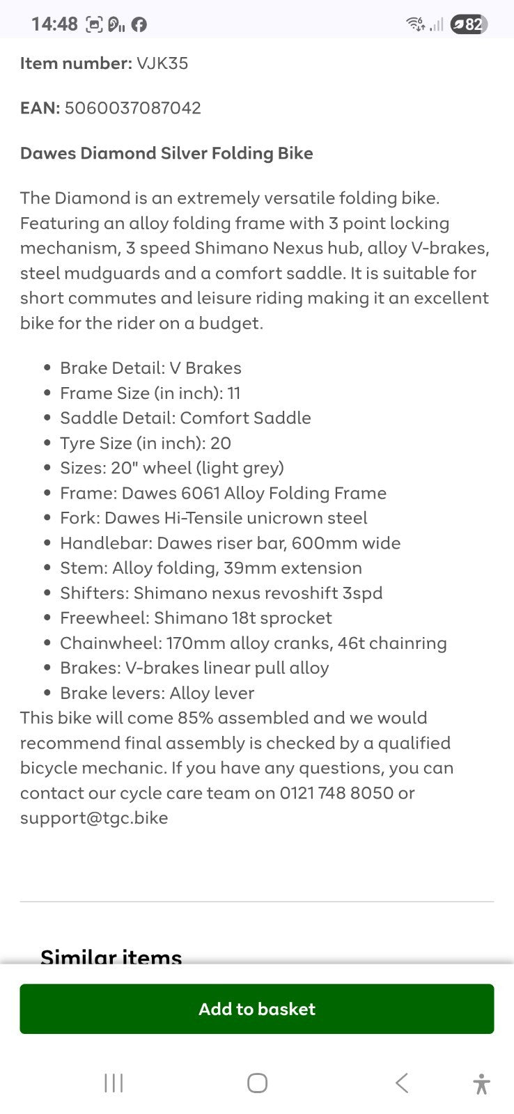 Dawes Diamond Folding Bike
