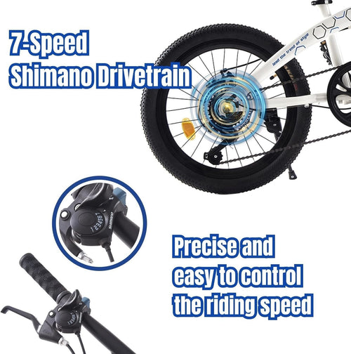 20" Foldable Lightweight Folding Bike 7-Speed Disc Brake Urban Commuter