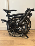 Brompton P Line Explore 12-Speed Mid Handlebar Folding Bike 2024 Midnight Black