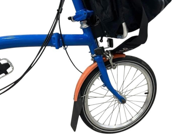 Brompton Barcelona Edition S6L (6 Speed) folding bicycle - Gloss Blue & Orange