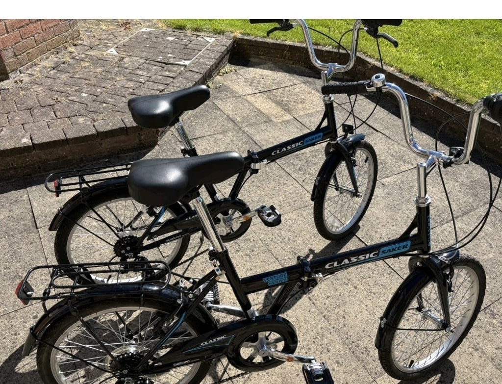 2 x Adults Black Classic Saker Folding Bike Venture Series 20" Shimano 6-speed