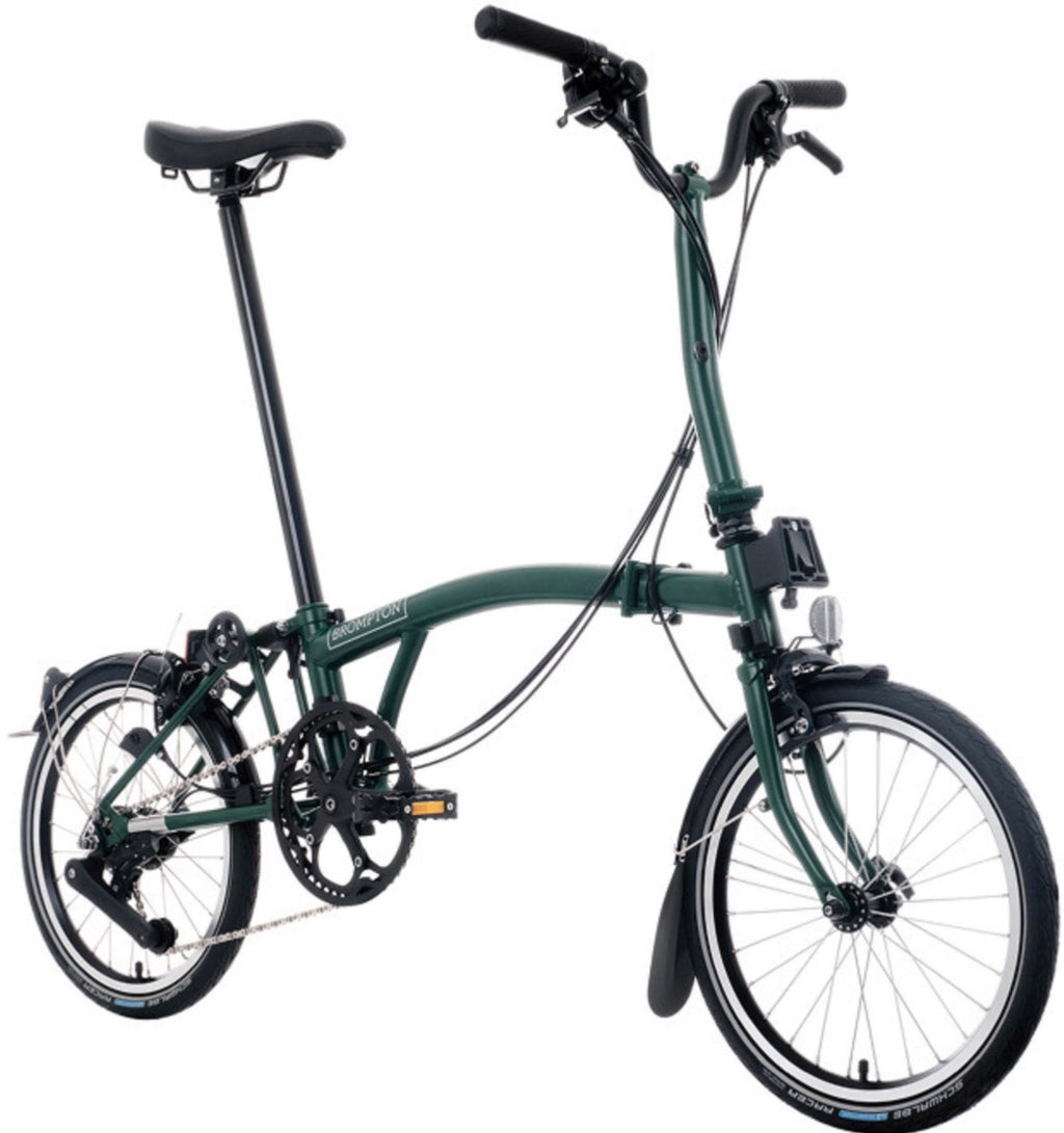 Brompton C Line folding bike 4 speed, dark green, excellent condition