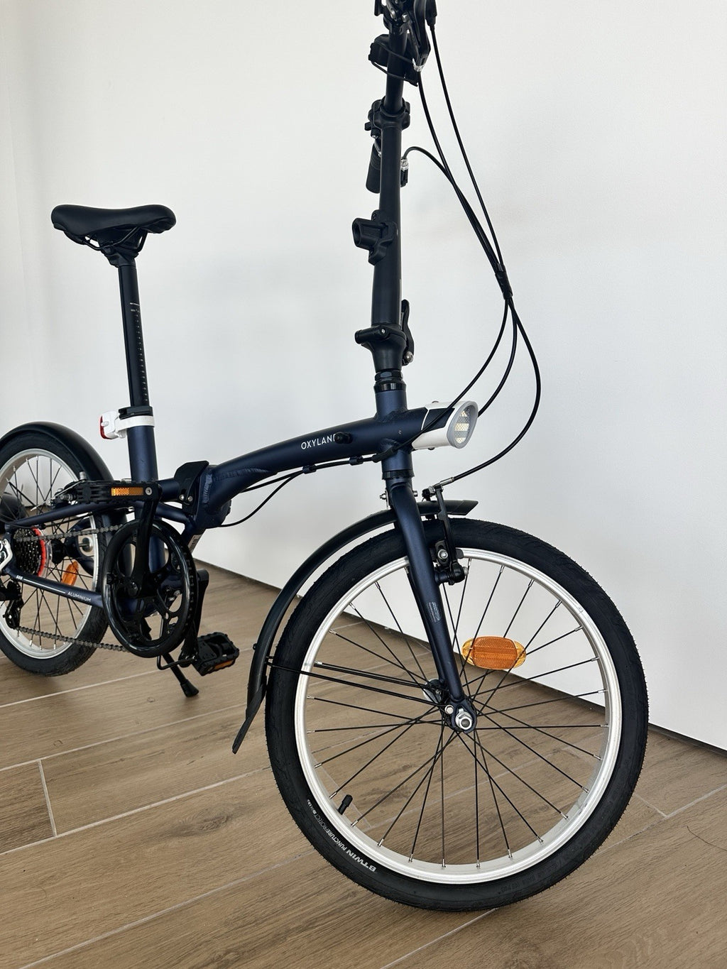 B'TWIN 500 20in Aluminium Folding Bike 7-Speed Dark Blue - Excellent Condition