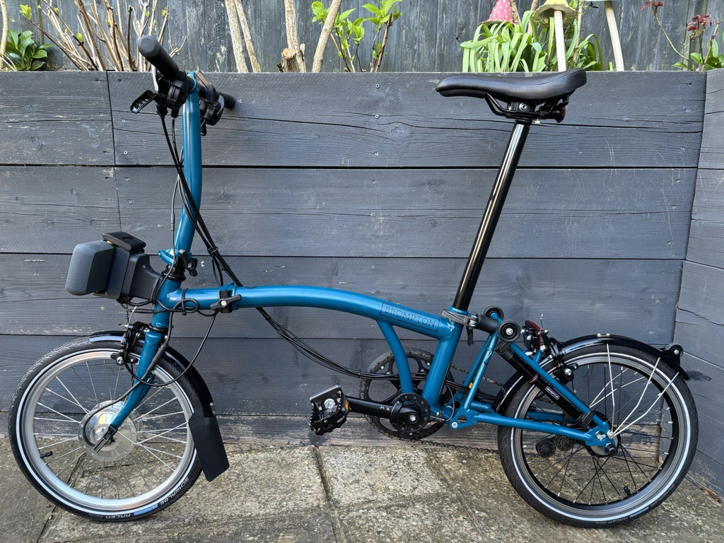 2023 Brompton C Line 6 Speed Urban Folding bicycle in Ocean Blue + Swytch E Kit