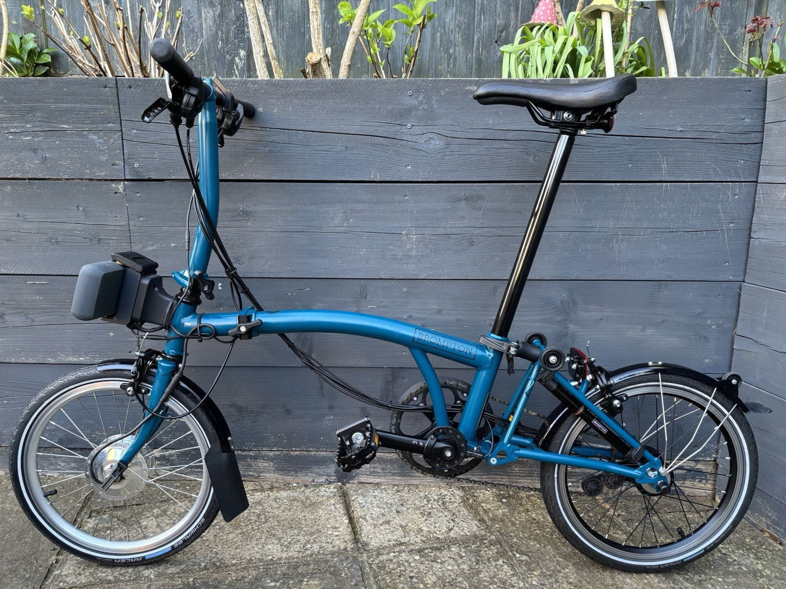 2023 Brompton C Line 6 Speed Urban Folding bicycle in Ocean Blue + Swytch E Kit